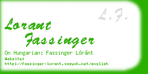 lorant fassinger business card
